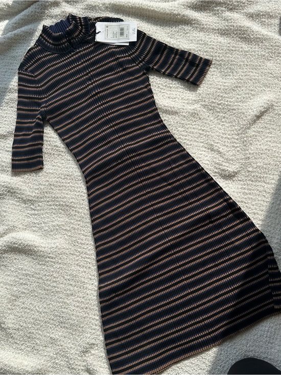 Theory Dresses & Skirts - Theory Striped Mini Turtleneck Dress